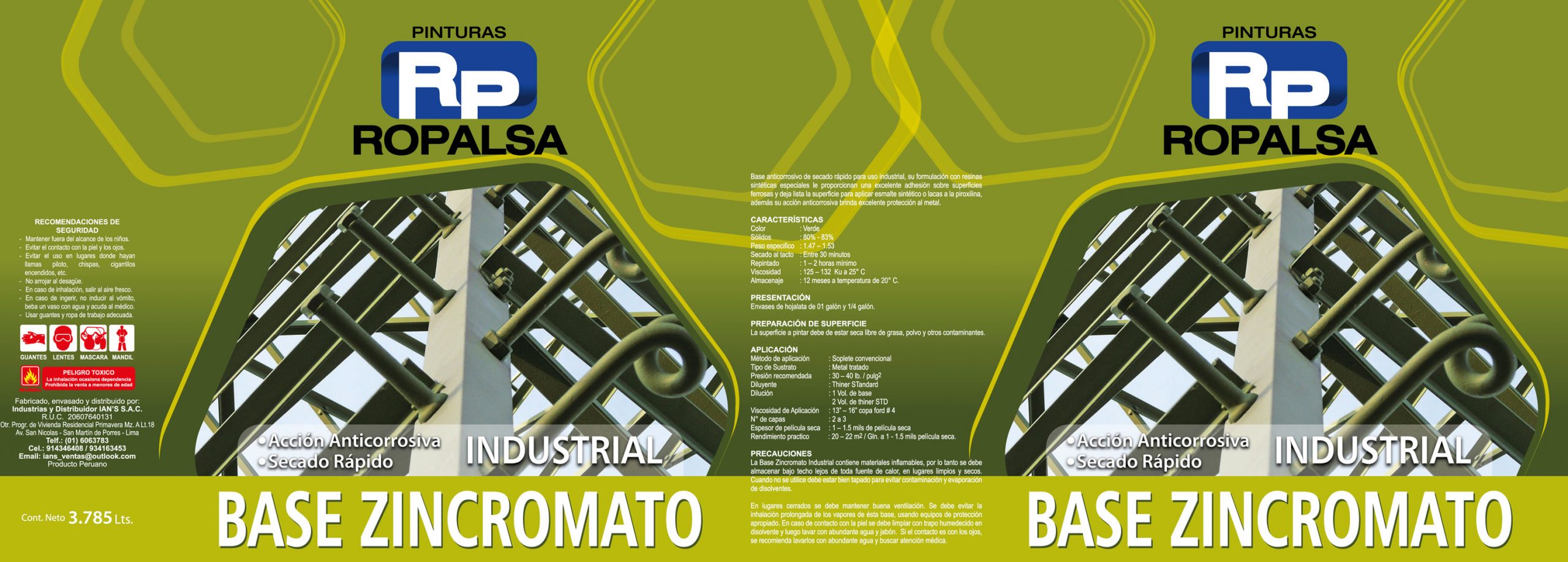 base zincromato industrial etiqueta