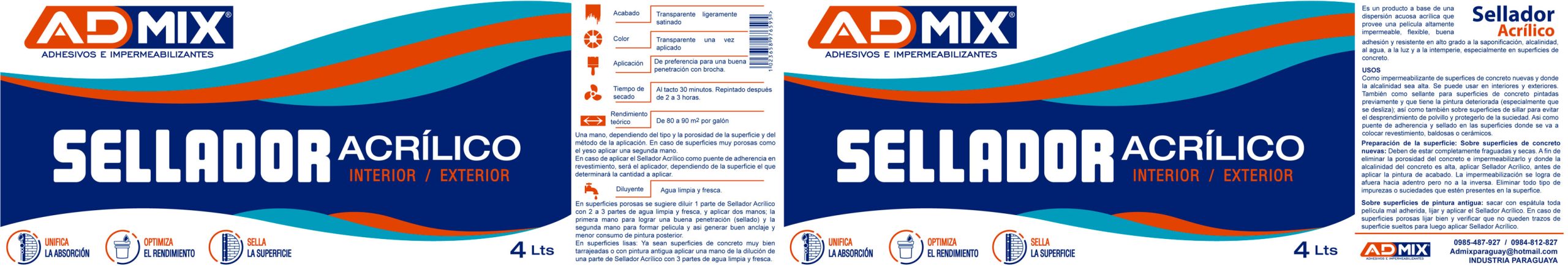 sellador acrilico admix